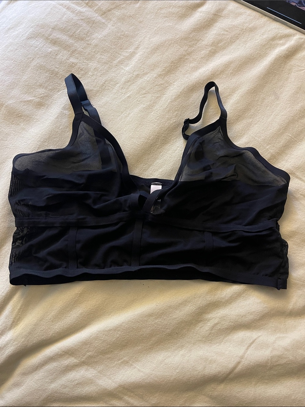 Auden Black Sheer Longline Bralette